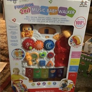 Source Unknown 2-in-1 Music Baby Walker - Red and Blue